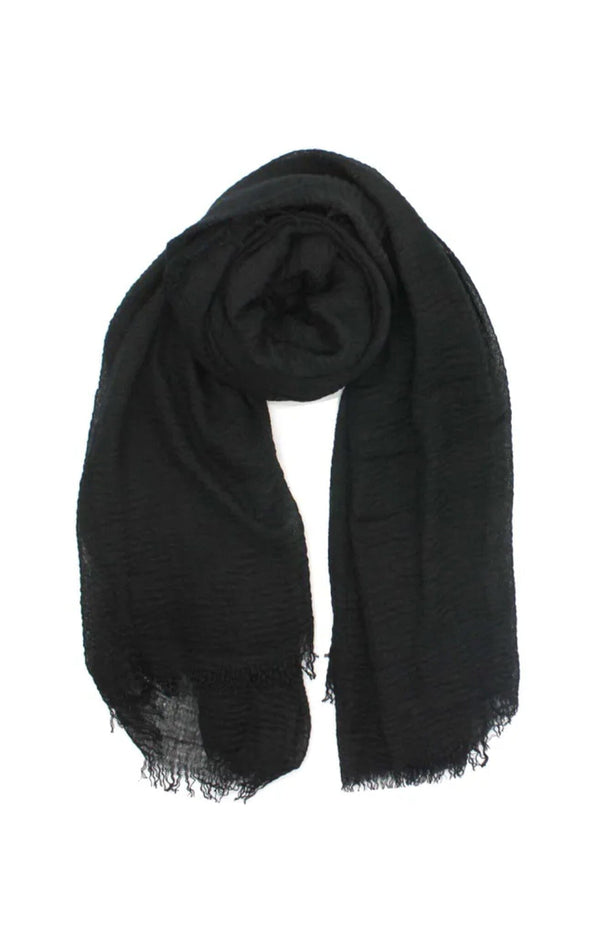 Elegant black scarf soft chic french fashion - volange paris 