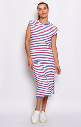 STYLISH STRIPED MIDI DRESS FRENCH FASHION - VOLANGE PARIS 