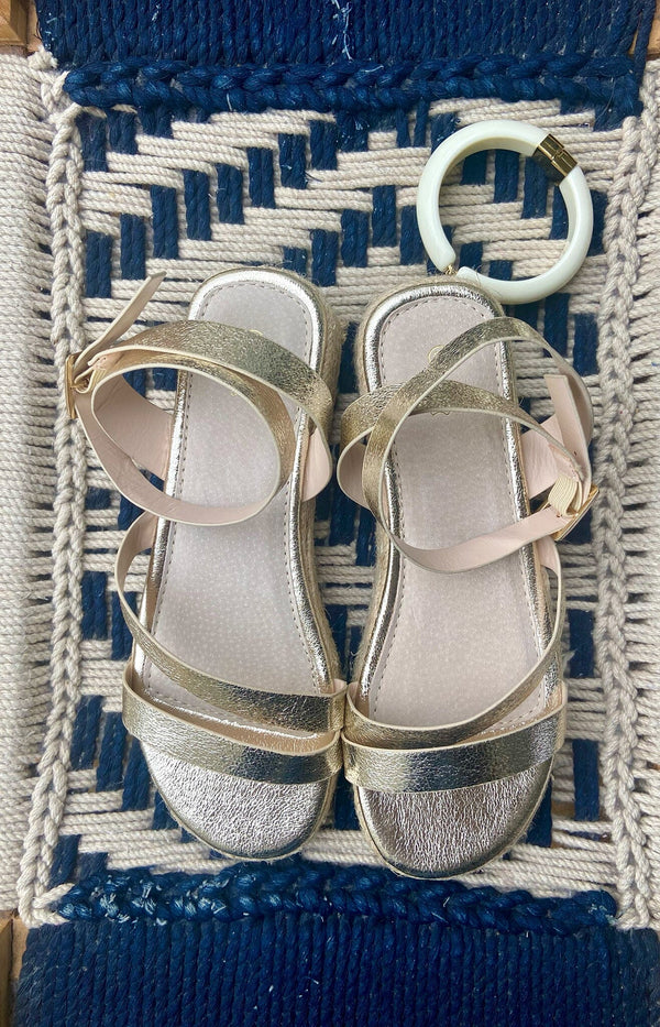 CHIC GOLD ESPADRILLES FRENCH FASHION - VOLANGE PARIS