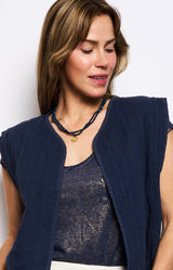 Volange LONG NECKLACE NAVY