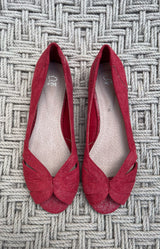 Suede flats comfortable red french fashion - volange paris