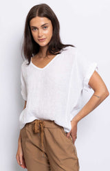 Volange TOP LIN WHITE