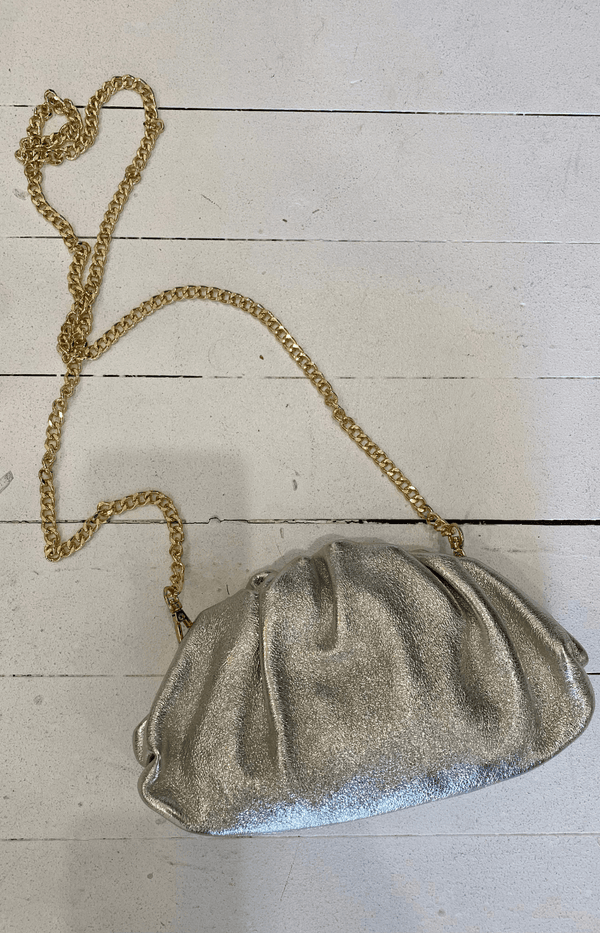 LEATHER CLUTCH METALLIC - VOLANGE PARIS