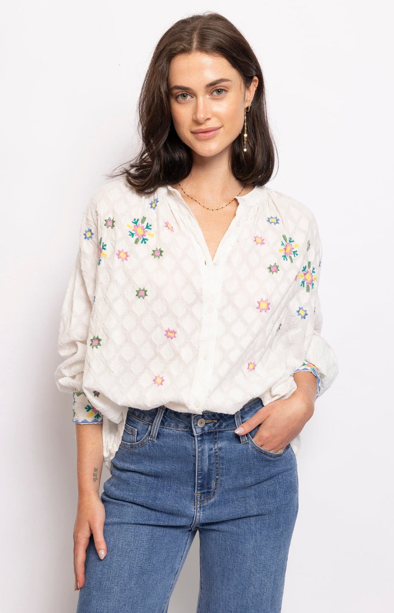 100% cotton embroidered blouse French fashion - volange paris