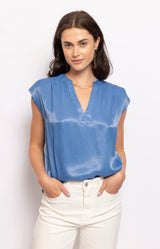 SHIMMERY GLAMOUROUS TOP V-NECK FRENCH FASHION - VOLANGE PARIS