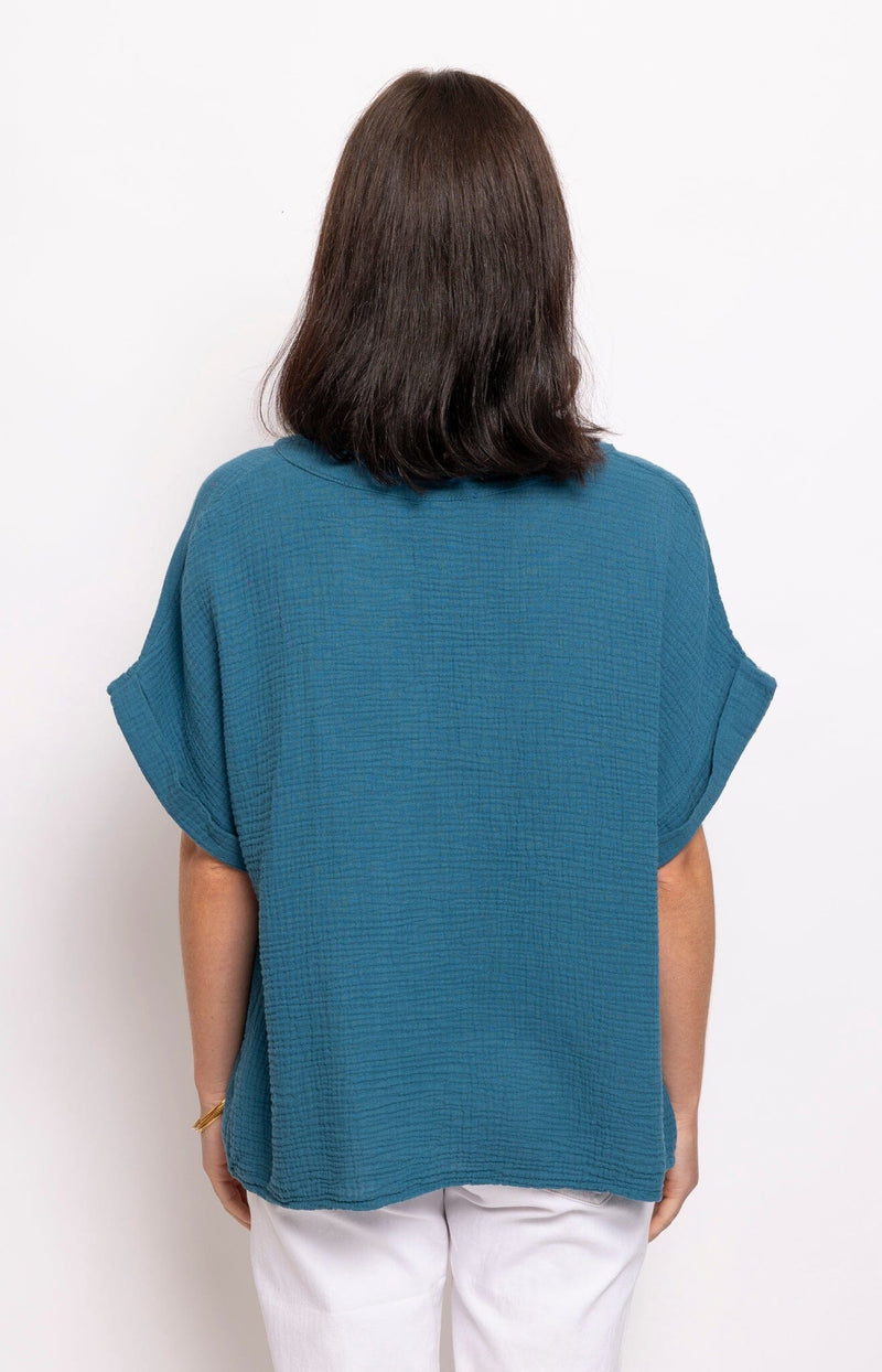 Volange TOP COTTON TEAL