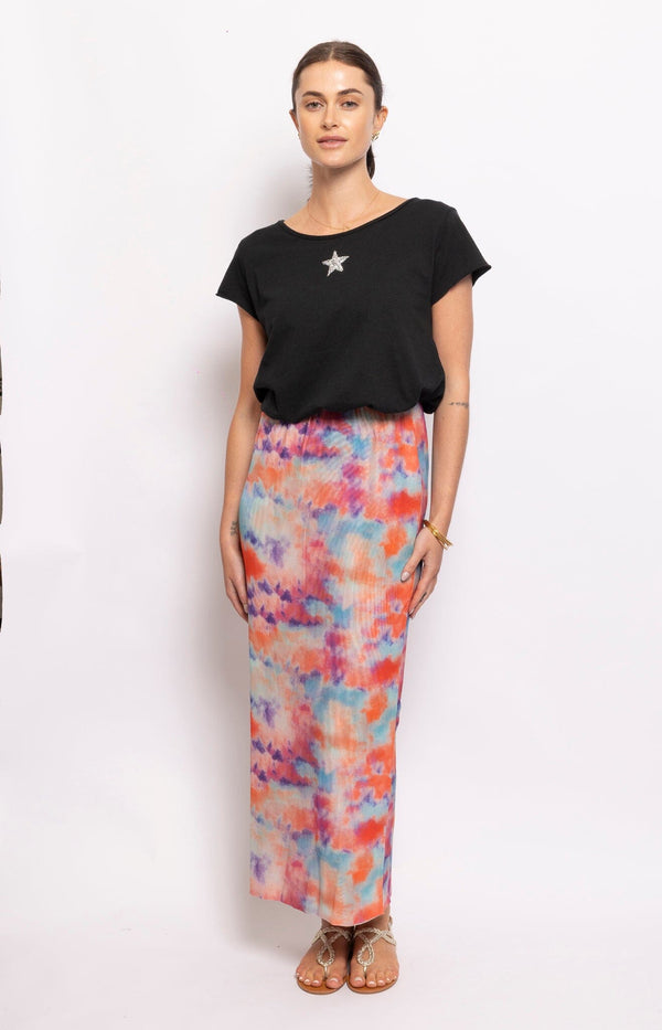 MAXI SKIRT TIE DYE STYLE  FRENCH FASHION - VOLANGE PARIS