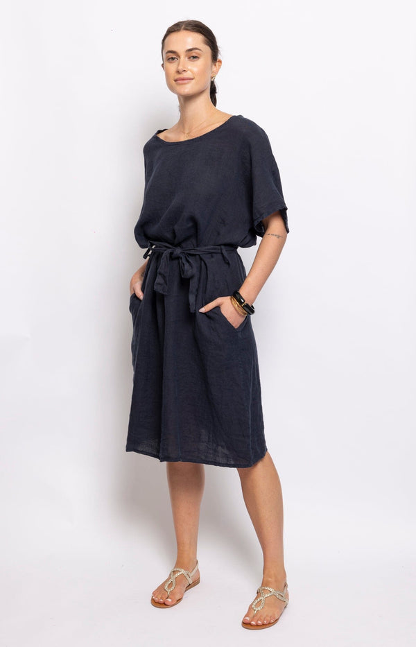 CHIC LINEN DRESS FRENCH FASHION - VOLANGE PARIS