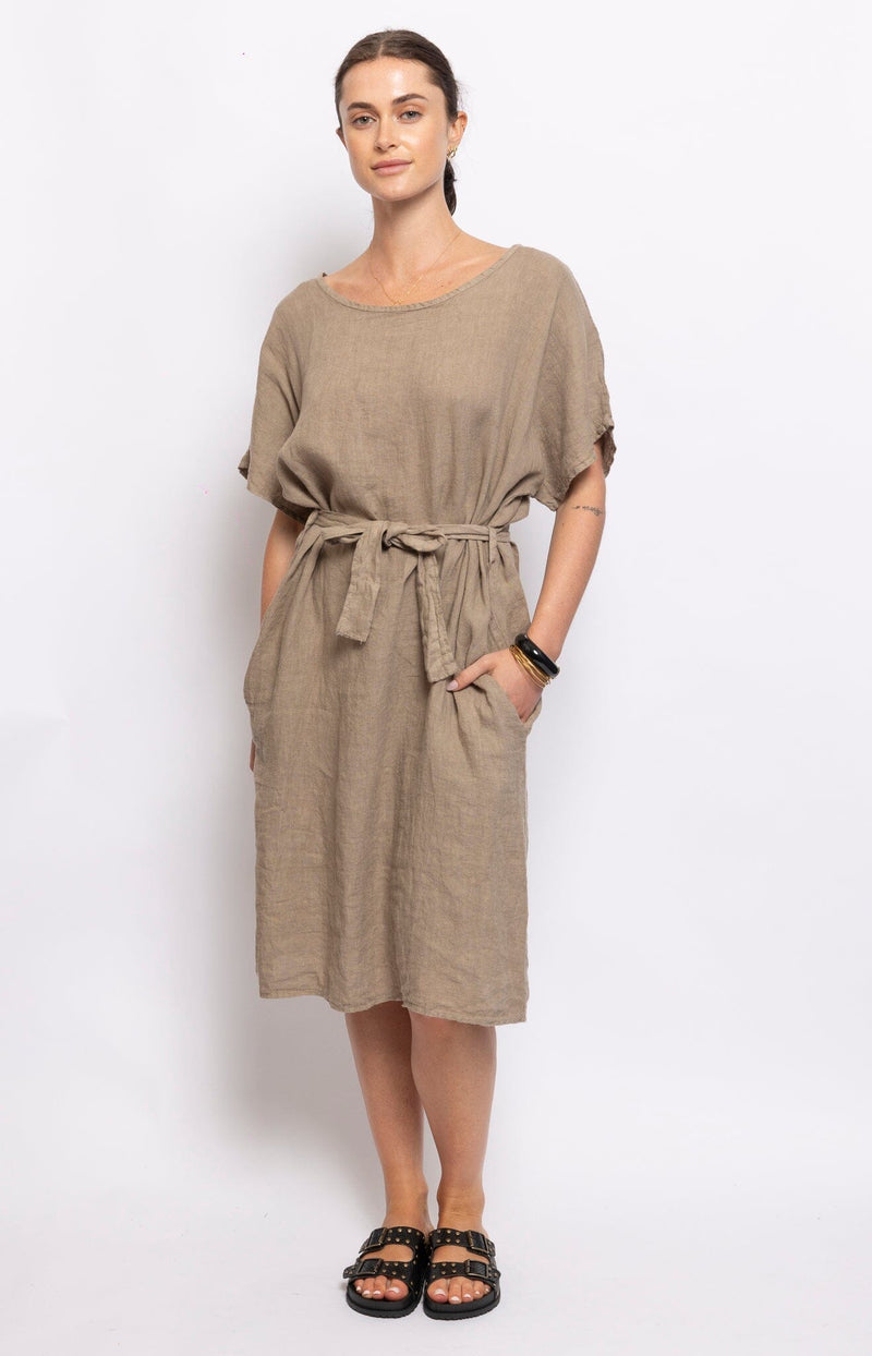 Volange DRESS LIN TAUPE