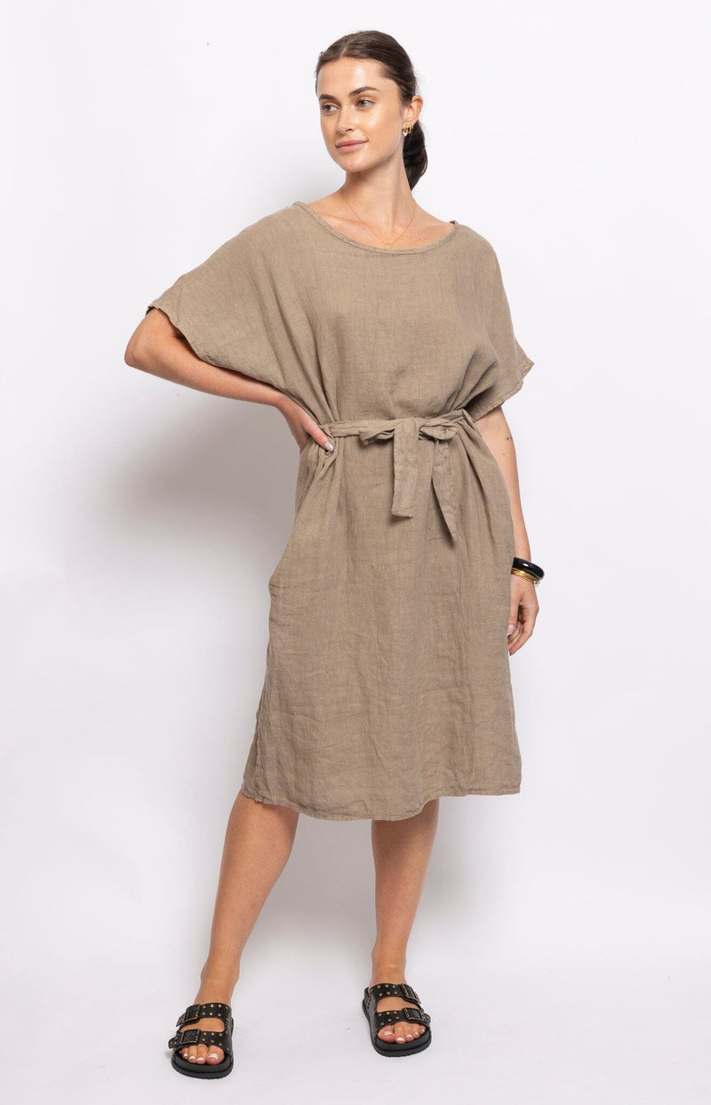 Comfortable 100% Linen summer dress French fashion - volange paris