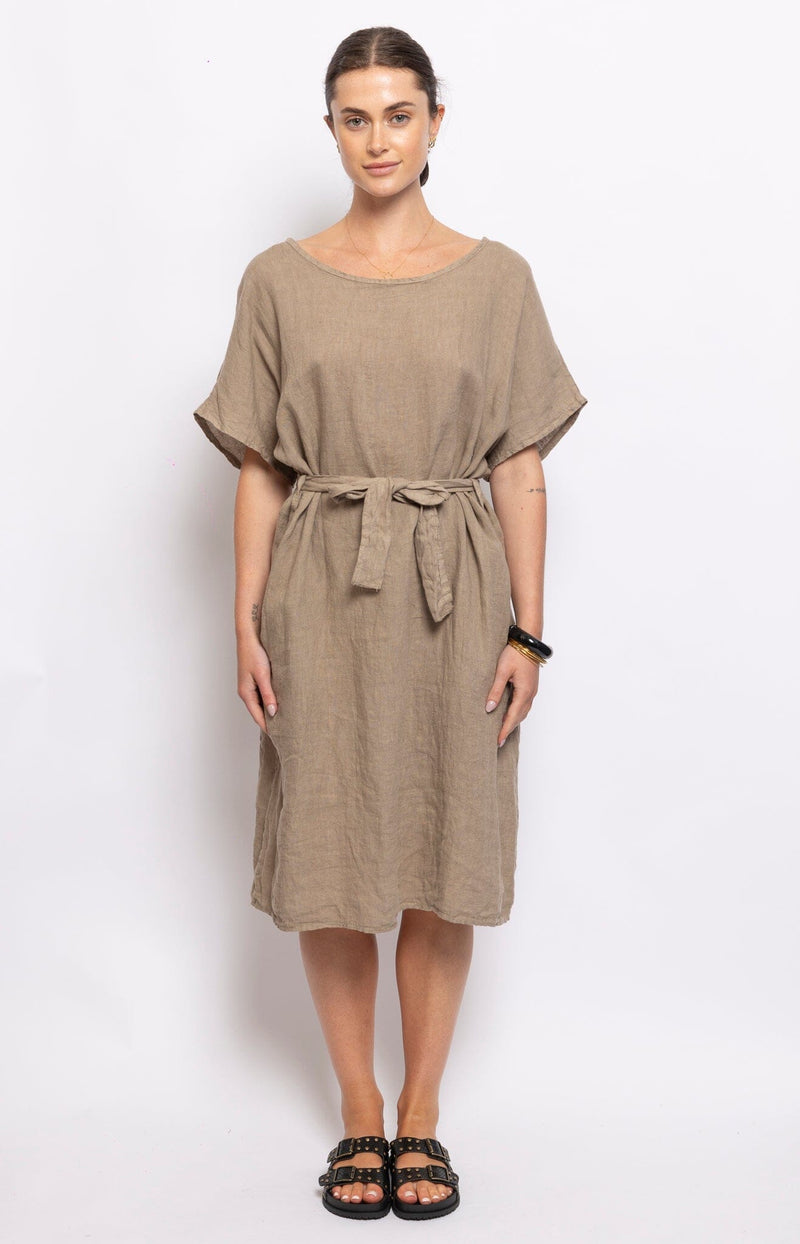 Volange DRESS LIN TAUPE