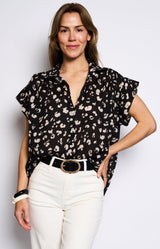 PRINTED BLOUSE LEOPARD COTTON FRENCH FASHION - VOLANGE PARIS
