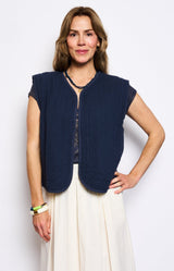 COTTON VEST CASUAL CHIC SOFT FRENCH FASHION - VOLANGE PARIS