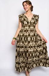 Volange DRESS MAXI YSO KHAKI PRINT