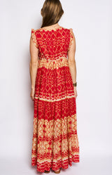 Volange DRESS MAXI YSO RED PRINT