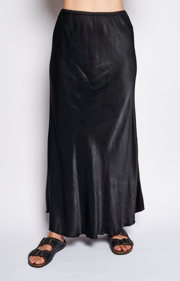 Volange SKIRT SATIN MAXI BLACK