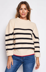 warm stylish wool blend jumper stripes french fashion - volange paris 