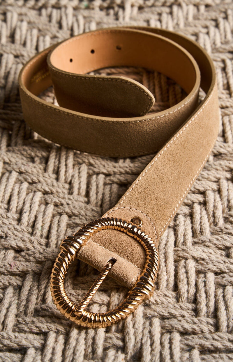 leather belt suede french fashion - volange paris