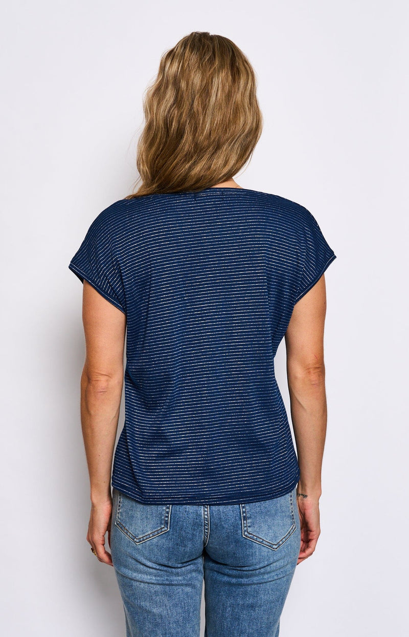 Volange T-SHIRT SILVER NAVY