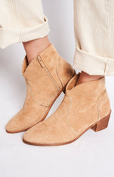 Tan beige BOOTS WITH GOLD DETAILS - VOLANGE PARIS